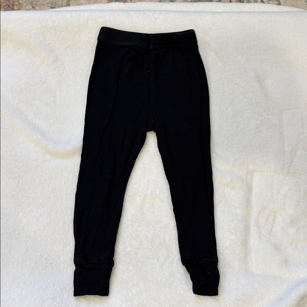 Little Bipsy Black Ribbed Leggings